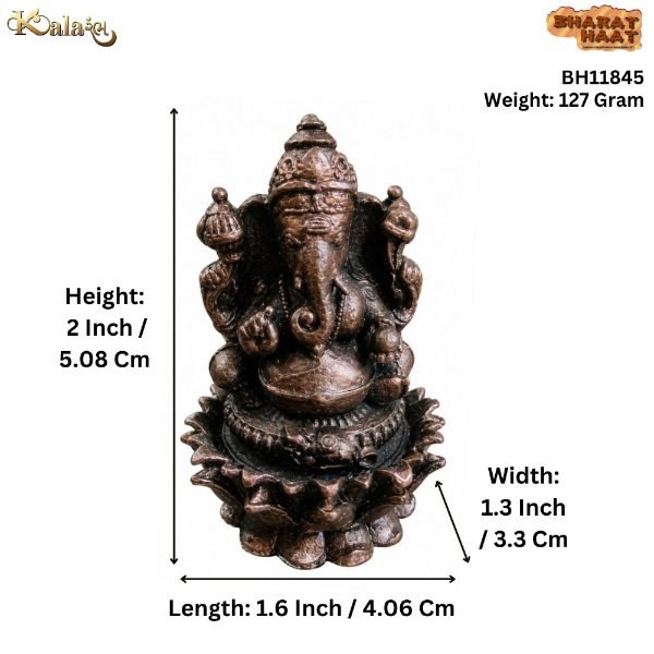 KALARAMBH Brass Ganesha 2 Inch, 1 Pcs KALARAMBH Brass Ganesha 2 Inch, 1 Pcs