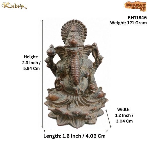 KALARAMBH Brass Ganesha 2.3 Inch, 1 Pcs KALARAMBH Brass Ganesha 2.3 Inch, 1 Pcs