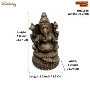 KALARAMBH Brass Ganesha 1.8 Inch, 1 Pcs