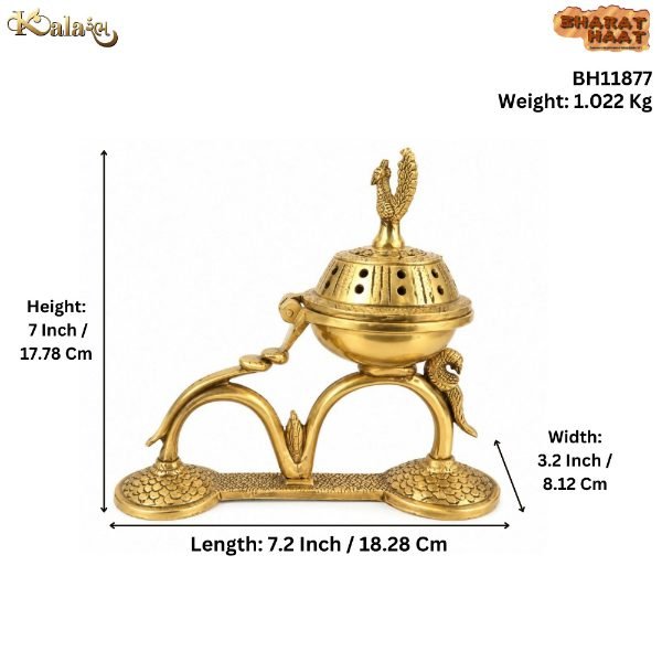 KALARAMBH Brass Dhoop Dani 7 Inch, 1 Pcs KALARAMBH Brass Dhoop Dani 7 Inch, 1 Pcs