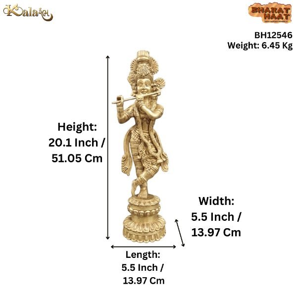 KALARAMBH Brass Krishna 20.1 Inch, 1 Pcs KALARAMBH Brass Krishna 20.1 Inch, 1 Pcs