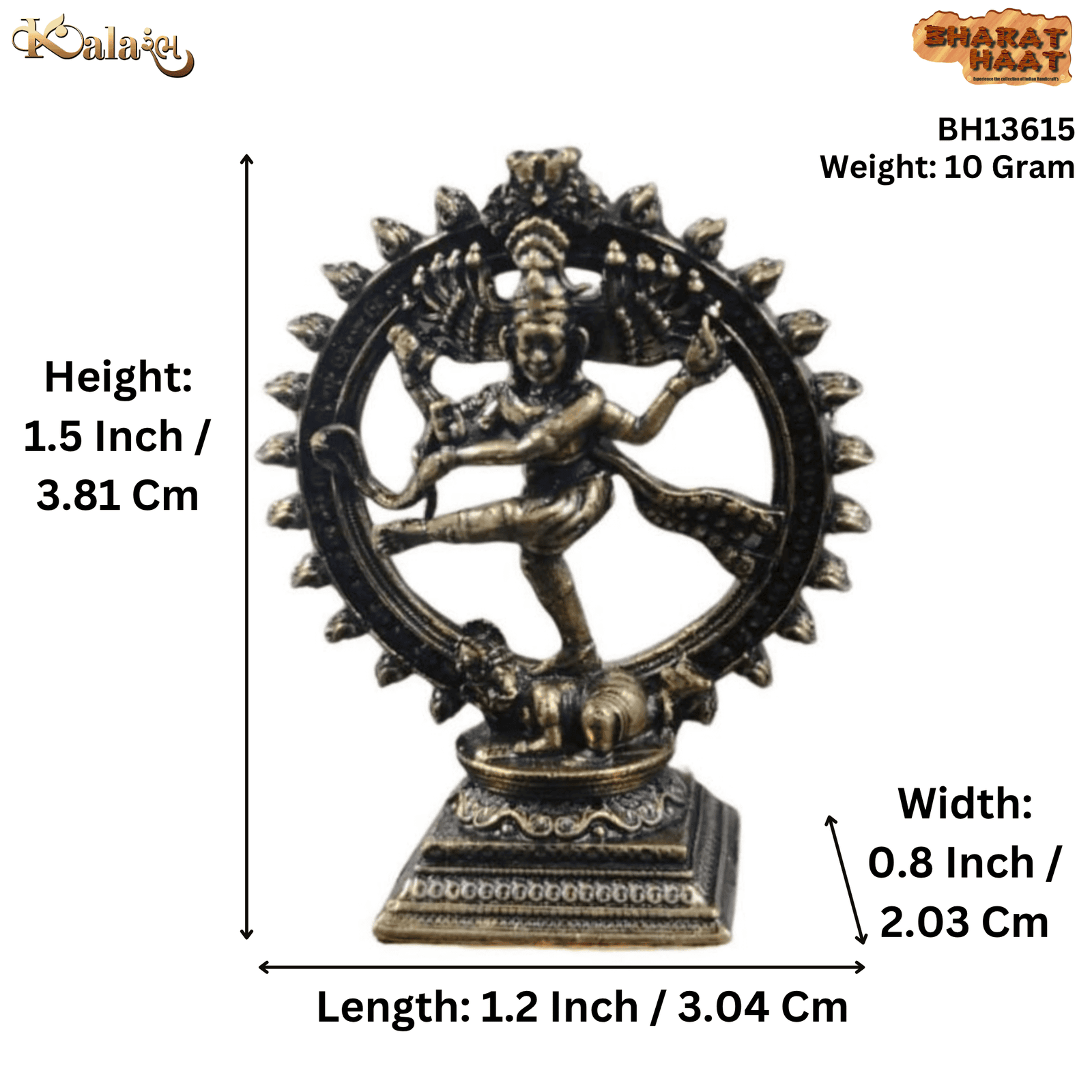 KALARAMBH Brass Natraj 1.5 Inch, Pcs KALARAMBH Brass Natraj 1.5 Inch, Pcs