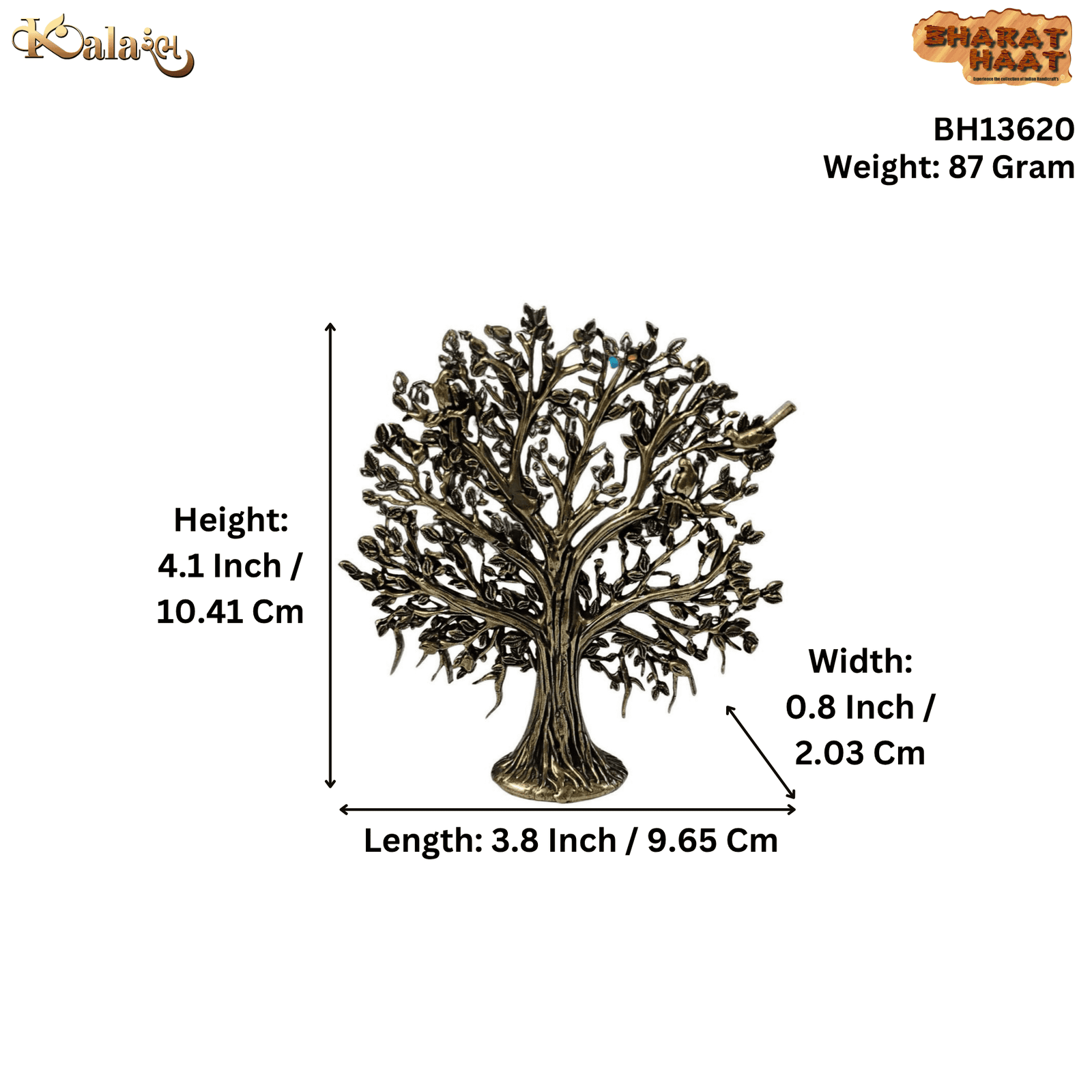 KALARAMBH Brass Tree 4.1 Inch, 1 Pcs KALARAMBH Brass Tree 4.1 Inch, 1 Pcs