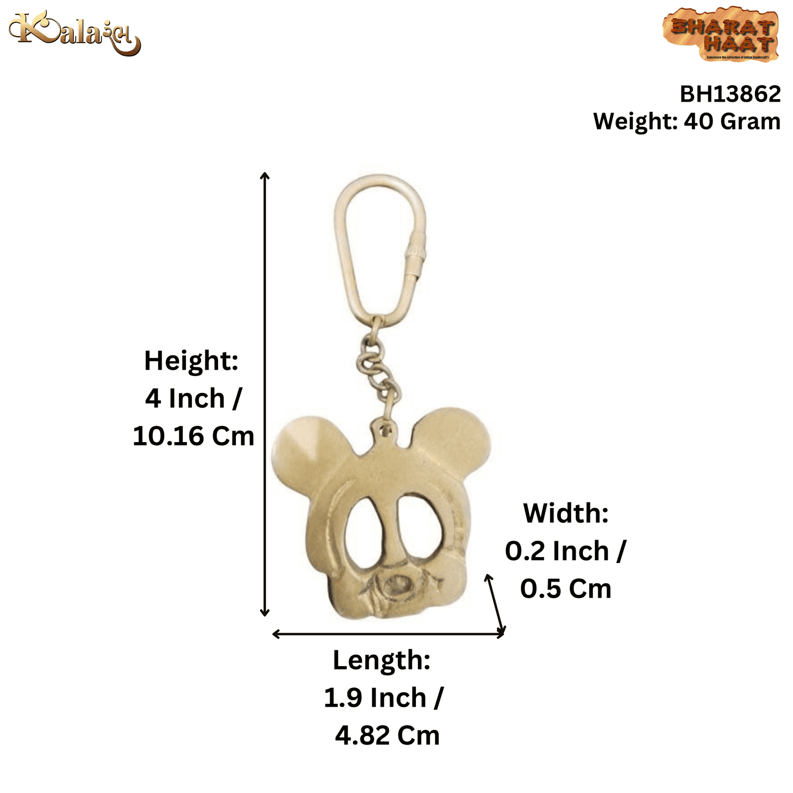 KALARAMBH Brass Mouse Keychain 4 Inch, Pcs KALARAMBH Brass Mouse Keychain 4 Inch, Pcs