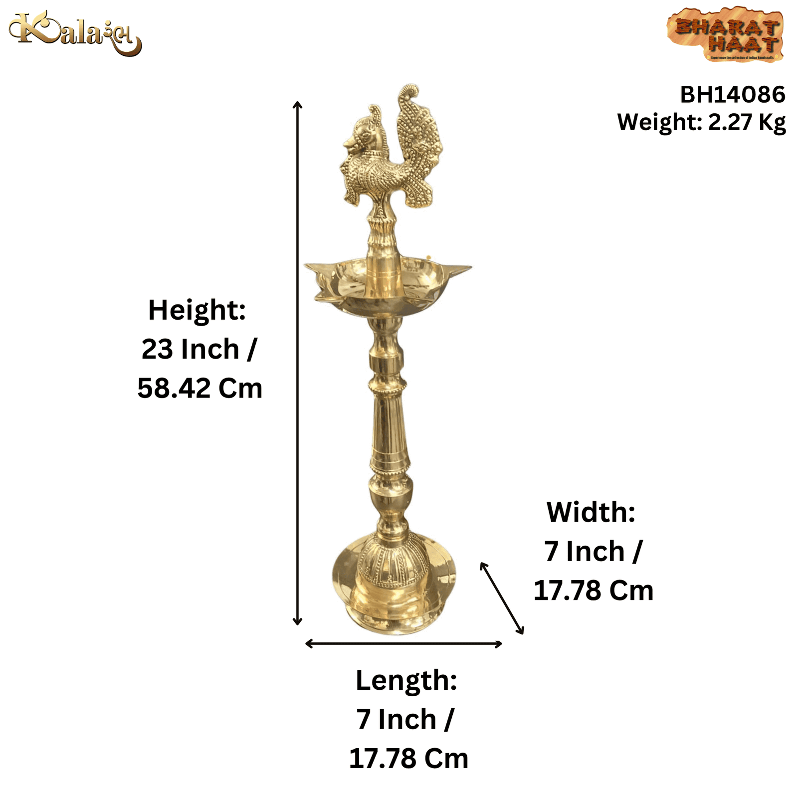 KALARAMBH Brass Pecock Divi Big 23 Inch, 1 Pcs KALARAMBH Brass Pecock Divi Big 23 Inch, 1 Pcs