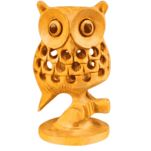 KALARAMBH WOODEN Owl 3 Inch, 1 Pcs