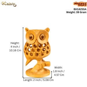 KALARAMBH WOODEN Owl 4 Inch, Pcs