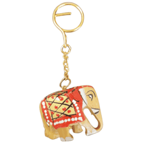 KALARAMBH WOODEN ELEPHANT KEYCHAIN 4 Inch, Pcs