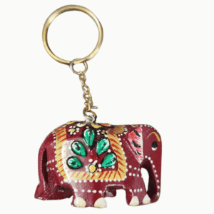 KALARAMBH WOODEN ELEPHANT KEYCHAIN 4 Inch, Pcs
