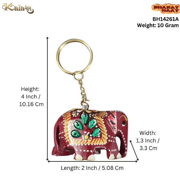 KALARAMBH WOODEN ELEPHANT KEYCHAIN 4 Inch, Pcs KALARAMBH WOODEN ELEPHANT KEYCHAIN 4 Inch, Pcs