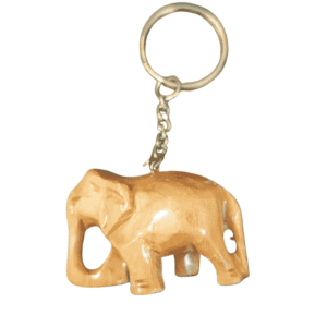 KALARAMBH WOODEN ELEPHANT KEYCHAIN (LACKER FINISHED) 4 Inch, Pcs