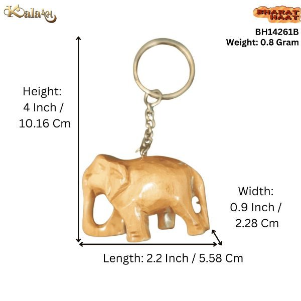 KALARAMBH WOODEN ELEPHANT KEYCHAIN (LACKER FINISHED) 4 Inch, Pcs KALARAMBH WOODEN ELEPHANT KEYCHAIN (LACKER FINISHED) 4 Inch, Pcs