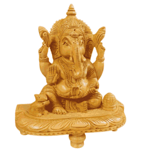 KALARAMBH WOODEN GANESH 9 Inch, Pcs