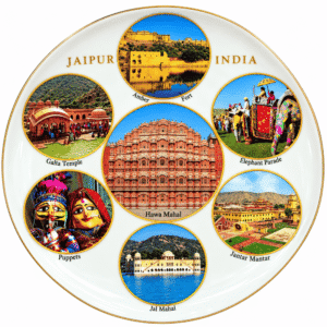 KALARAMBH Ceramic Plate Jaipur 8 Inch, Pcs